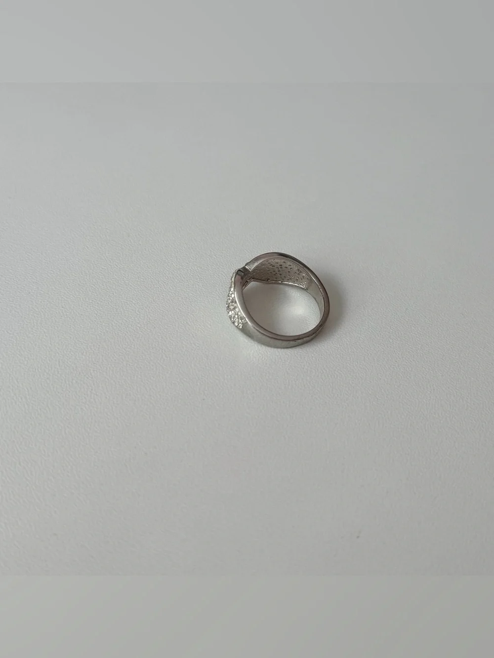 Sterling Silver Pave Twist Ring